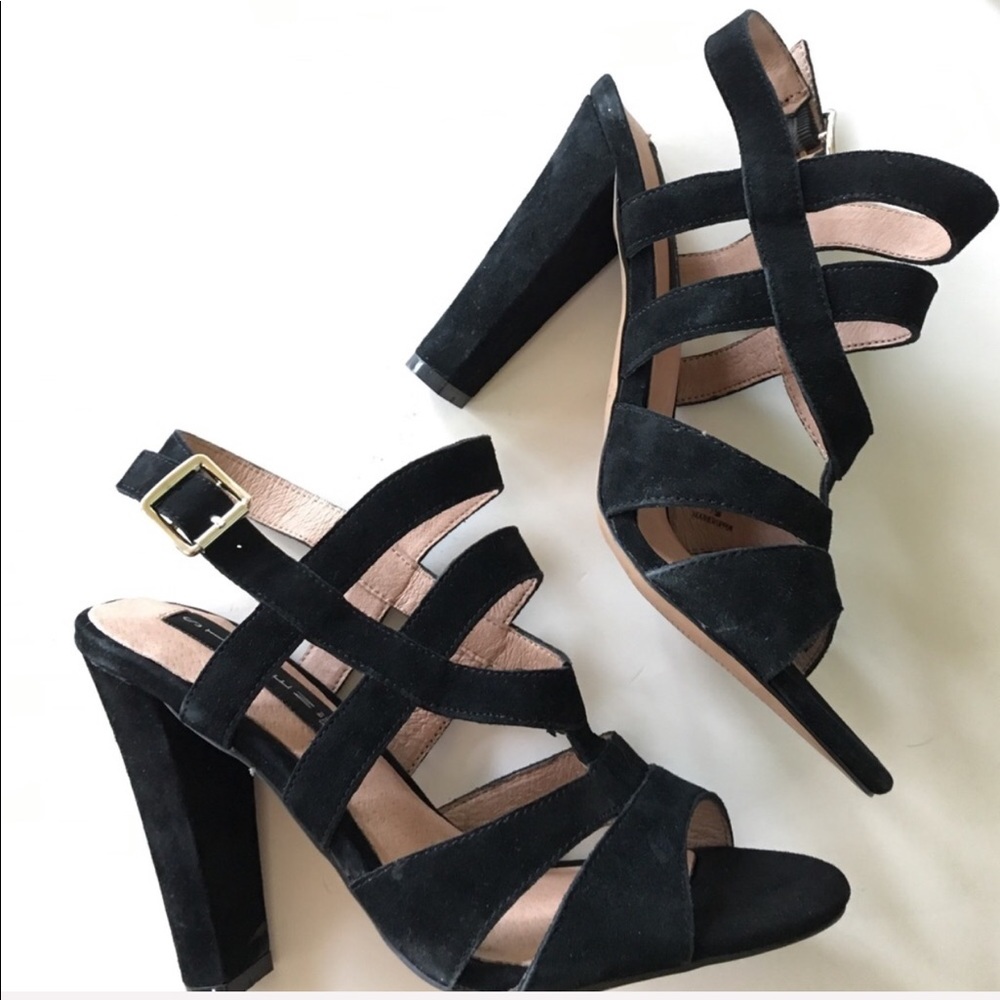NEW STEVEN STEVE MADDEN black suede sandals 7.5 - Picture 2 of 5